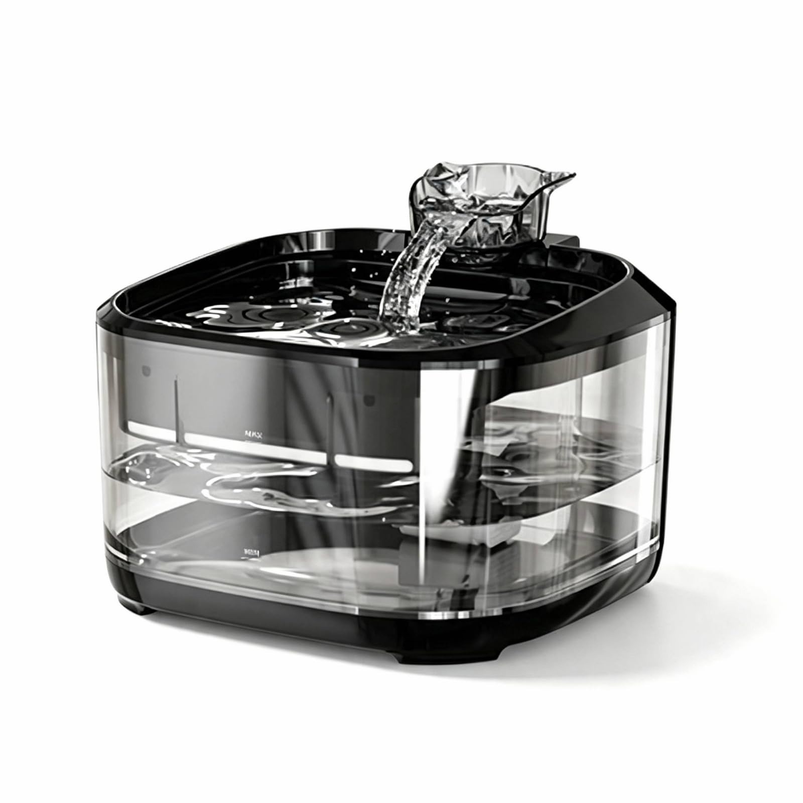Recipiente para Agua Tipo Fuente con rtidor Silencioso Fuente Agua USB Circulante para Interior, Negro