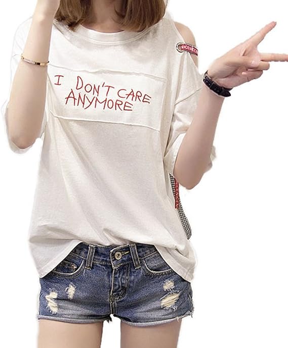 Amazon Xinxikeji 夏服 レディース プリントtシャツ ビジネス Tシャツ シンプル Tシャツ ボトムシャツ インナー ロック Tシャツ ガールズ 大きいサイズ 学生tシャツ 修身 カジュアル シャツ 観光 通勤 日常用 Tシャツ カットソー 通販