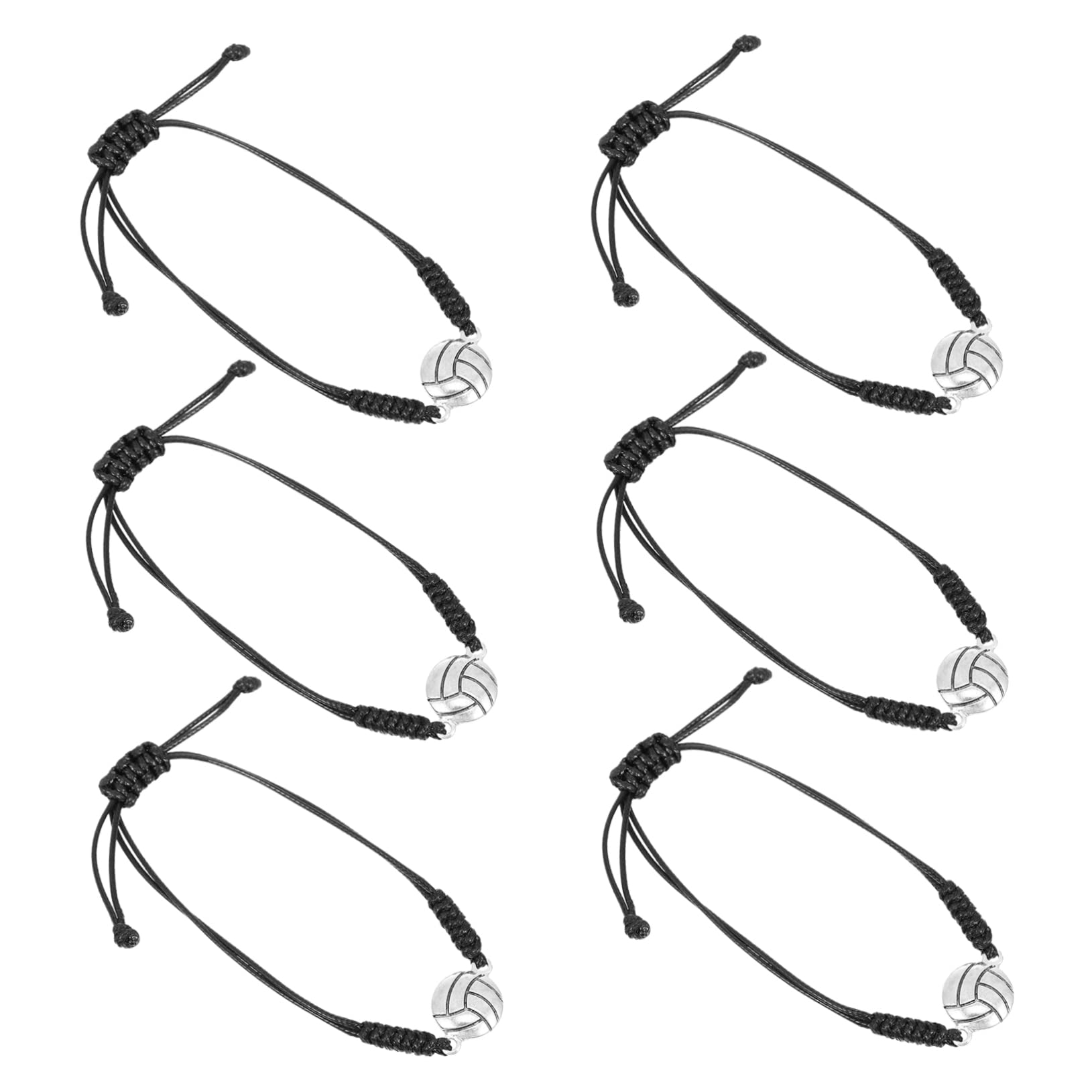 SEWACC 6 Pezzi Braccialetto di Calcio Braccialetti da Pallavolo per Ragazze Adolescenti Catena alla Caviglia Braccialetti Fatti a Mano Onda Piede Lega Moda Corda Intrecciata Ragazza