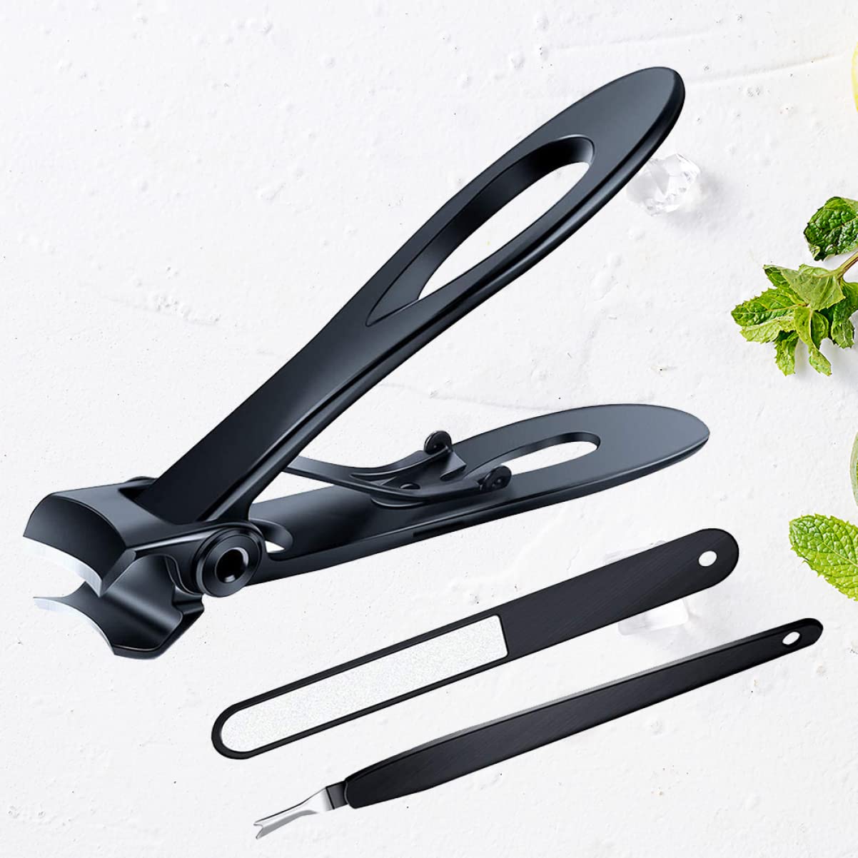FRCOLOR Forbicine Per Unghie 6Pcs Unghia' unghia' unghia Larga in Acciaio Inox Professionale Mascella Modella Le Donne Uomo Nial Kitnero Nero E Apertura per Clipper Clipper