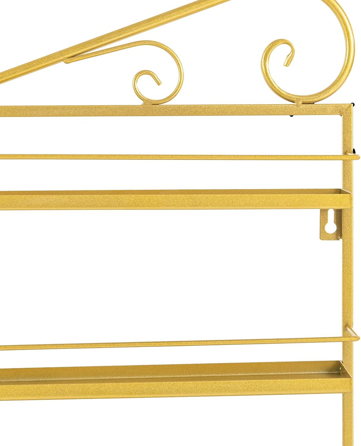 DouSeiAi 5-Tier Wall Mounted Nail Polish Storage Rack, Metal Cosmetic Organizer for Lipstick, Perfume & Essential Oils, Display Shelf for Home, Spa, Nail Salon, Gold