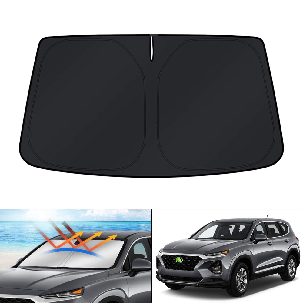 KUST Windshield Sun Shade Hyundai Santa Fe 2013-2018 Accessories Custom Fit for Window Sun Visor Protector Foldable Blocks UV Rays Keep Your Car Cooler