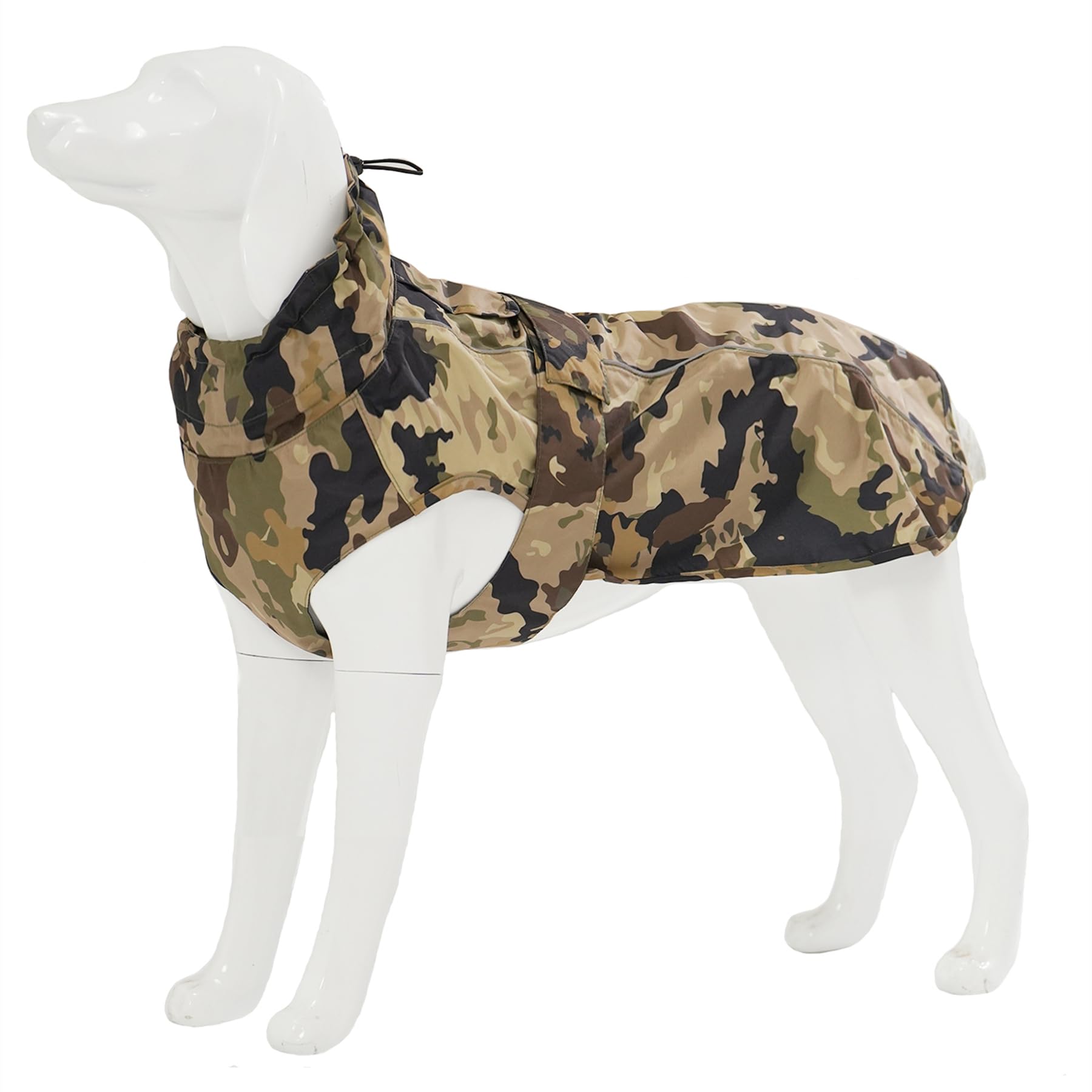 Waterproof Dog Raincoat with Reflective Strip, Adjustable Breathable Rain Coat Jacket with Leash Hole for Dogs (Camo, Small) โ image 1