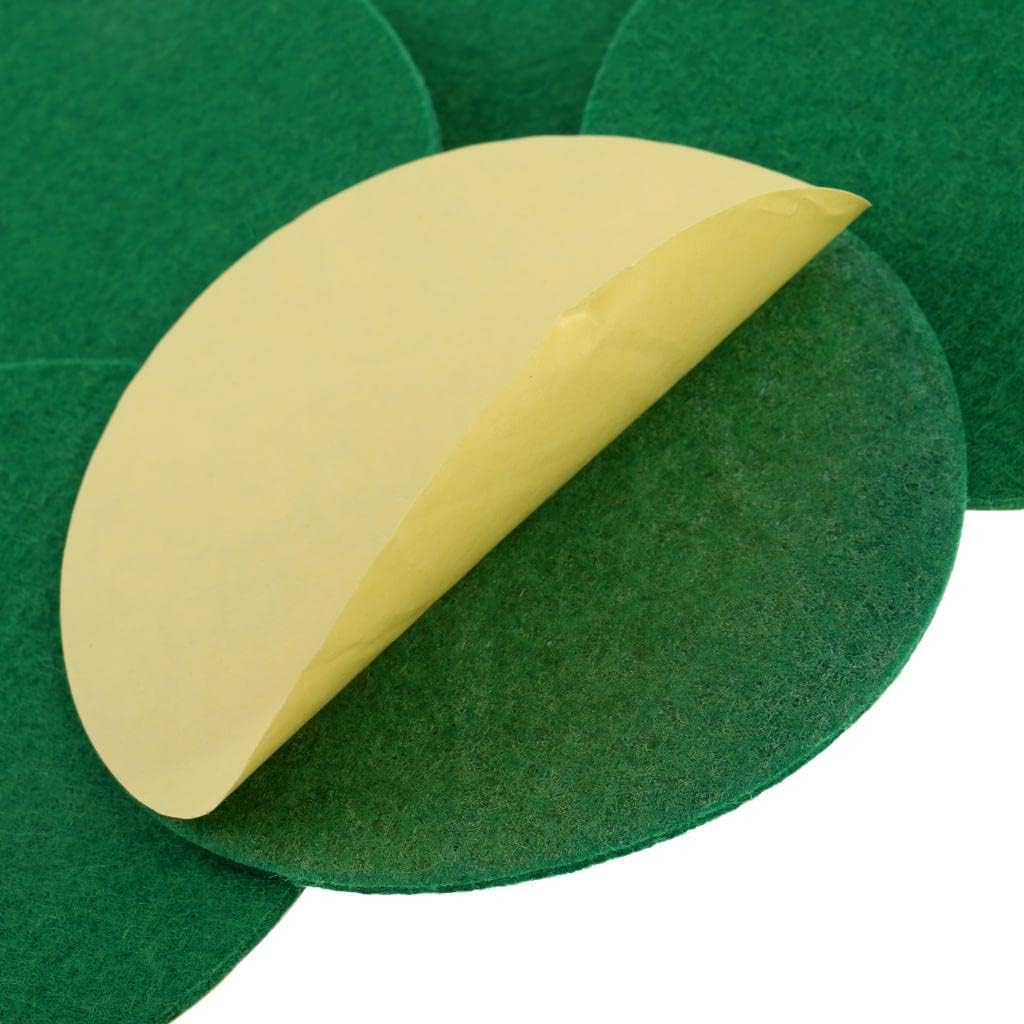 6 Pieces Air Hockey Table Felt Pushers Replacement Felt Pads Green L