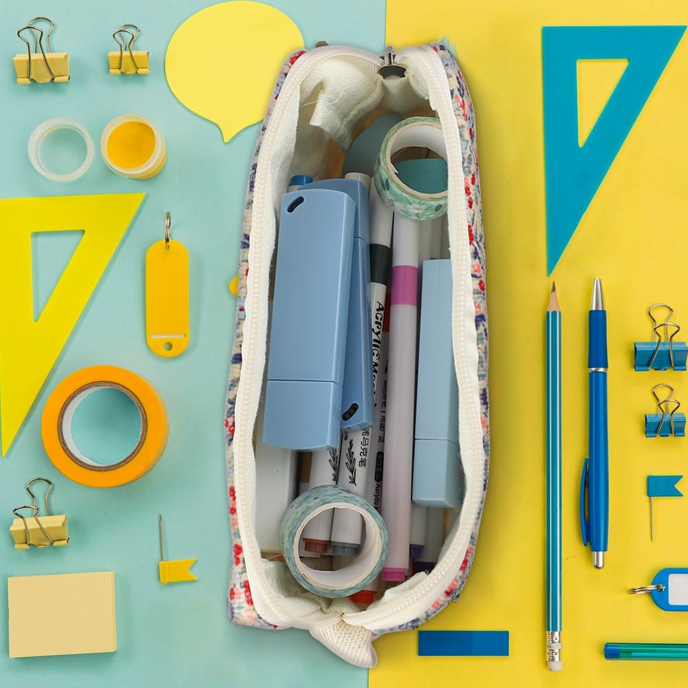 Trousse Scolaire Rétro en Velours Côtelé pour Filles, Portable et Polyvalente