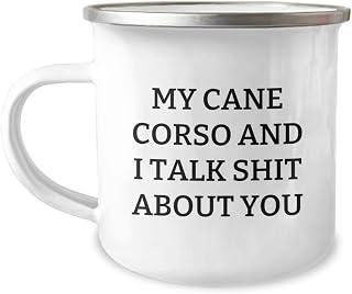 Funny Cane Corso Dog Gifts for Men, Women, Family - My Cane Corso Talks Shit About You, Christmas Camping Mug
