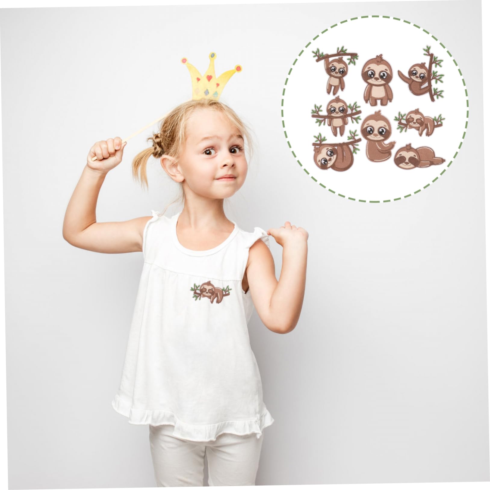 SHINEOFI 5 Set Patch Di Bradipo Toppe Ricamate Adesivi Animali Adesivi Per Magliette Adesivi Per Decorazioni Accessori in Stoffa Accessorio Di Abbigliamento Bandiera 8 Pezzi * 5