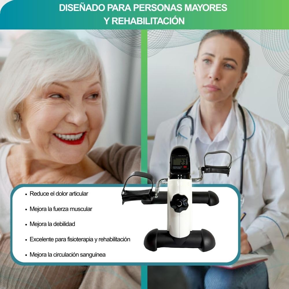 Ejercicio En Casa Pedales Estaticos Personas Mayores Pedaleador