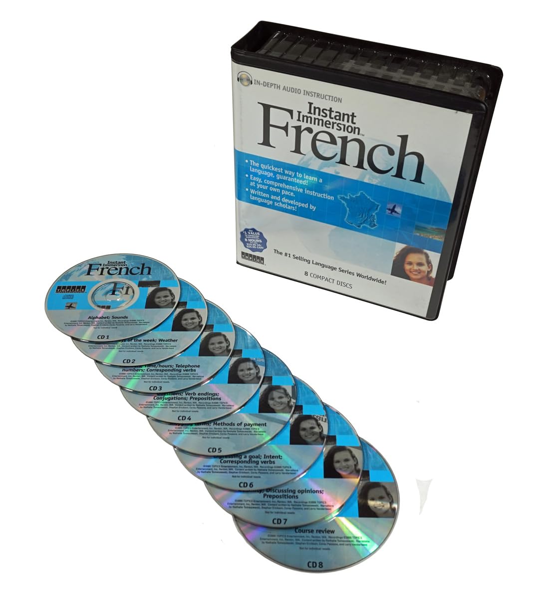 Topics Entertainment Learn How to Speak French Language - Instant Immersion 8 Audio CD Set