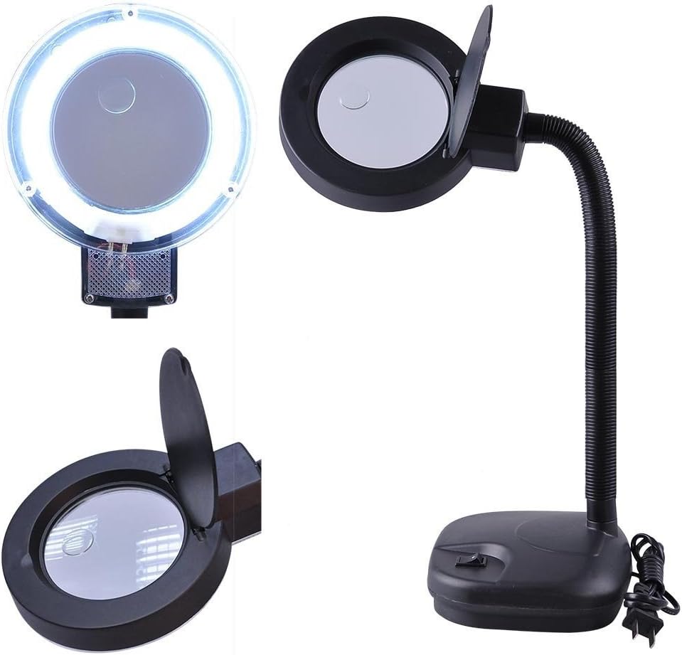 Adjustable Light Jewelry 5X 8X Tabletop Gooseneck Magnifying Lamp