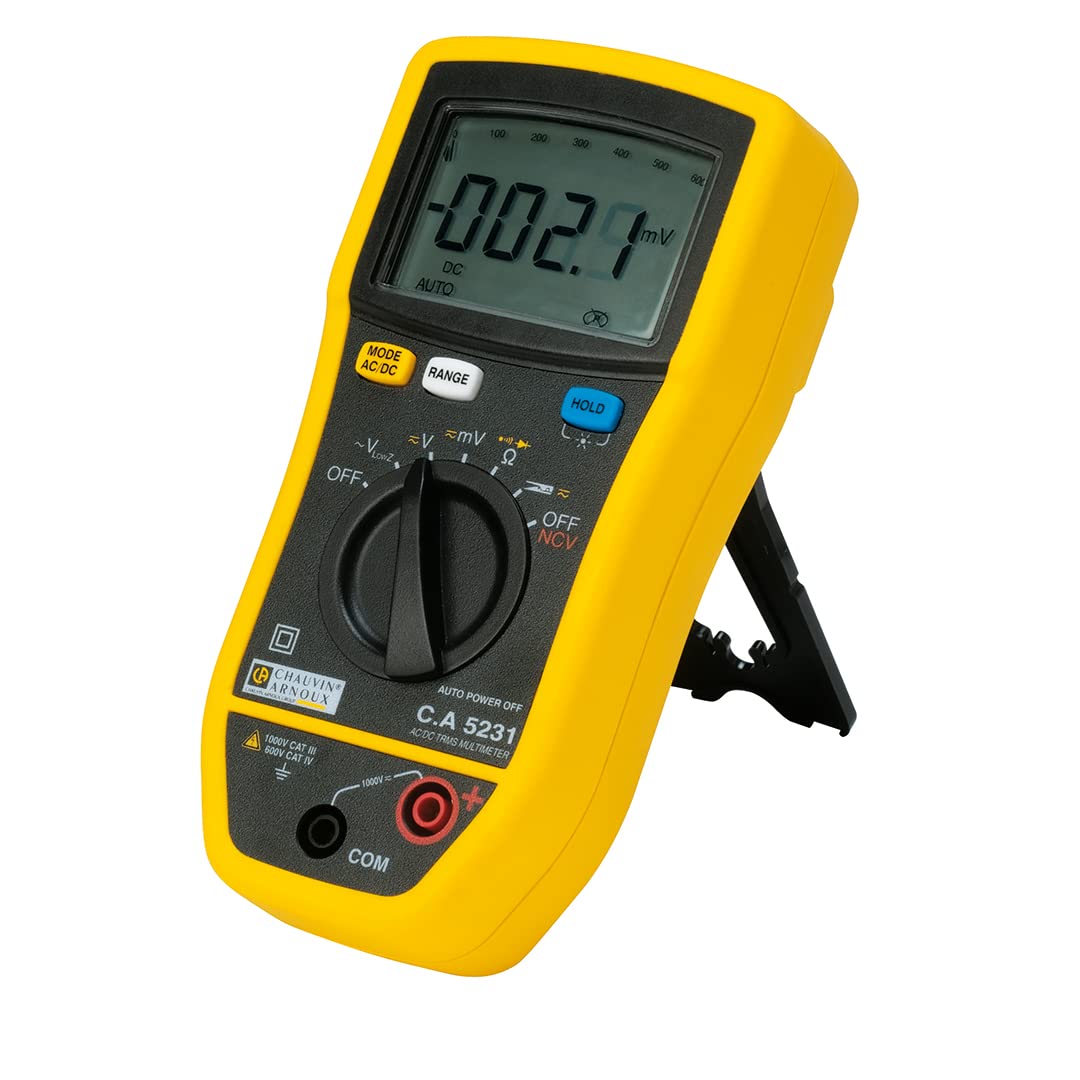 Chauvin Arnoux C.A 5231 - Multimetro digitale, 1000Vac / 600A ac, CAT III 1000 V, CAT IV 600 V