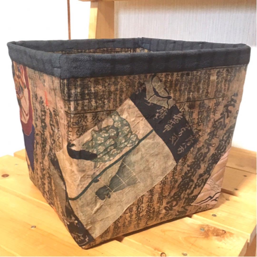 明治時代の和紙を使用！一閑張り籠バッグ 明治時代の和紙を使用