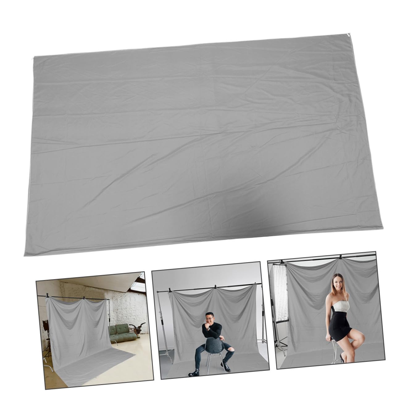 POPETPOP Sfondo Fotografico Grigio Spesso 3x2m, Fondale Decorativo Semplice e Resistente, Telo Pieghevole per Studio Fotografico, Feste, Casa e Ristoranti