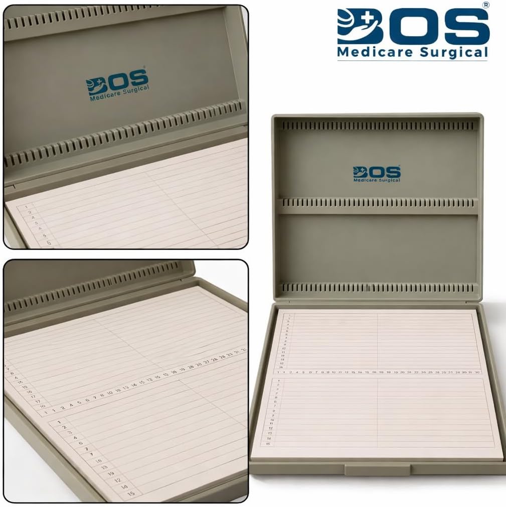 Microscope Glass Slide Box 100 Slots | Lab Sample Storage Case with Numbered Index Sheet & Locking Lid | Slide Organizer for Pathology, Colleges & Research