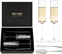 Vista 11 de AW BRIDAL Regalos de boda para parejas 2026, regalo de compromiso para él y ella, juego de copas de champán y tazas de cerveza de vidrio esmerilado