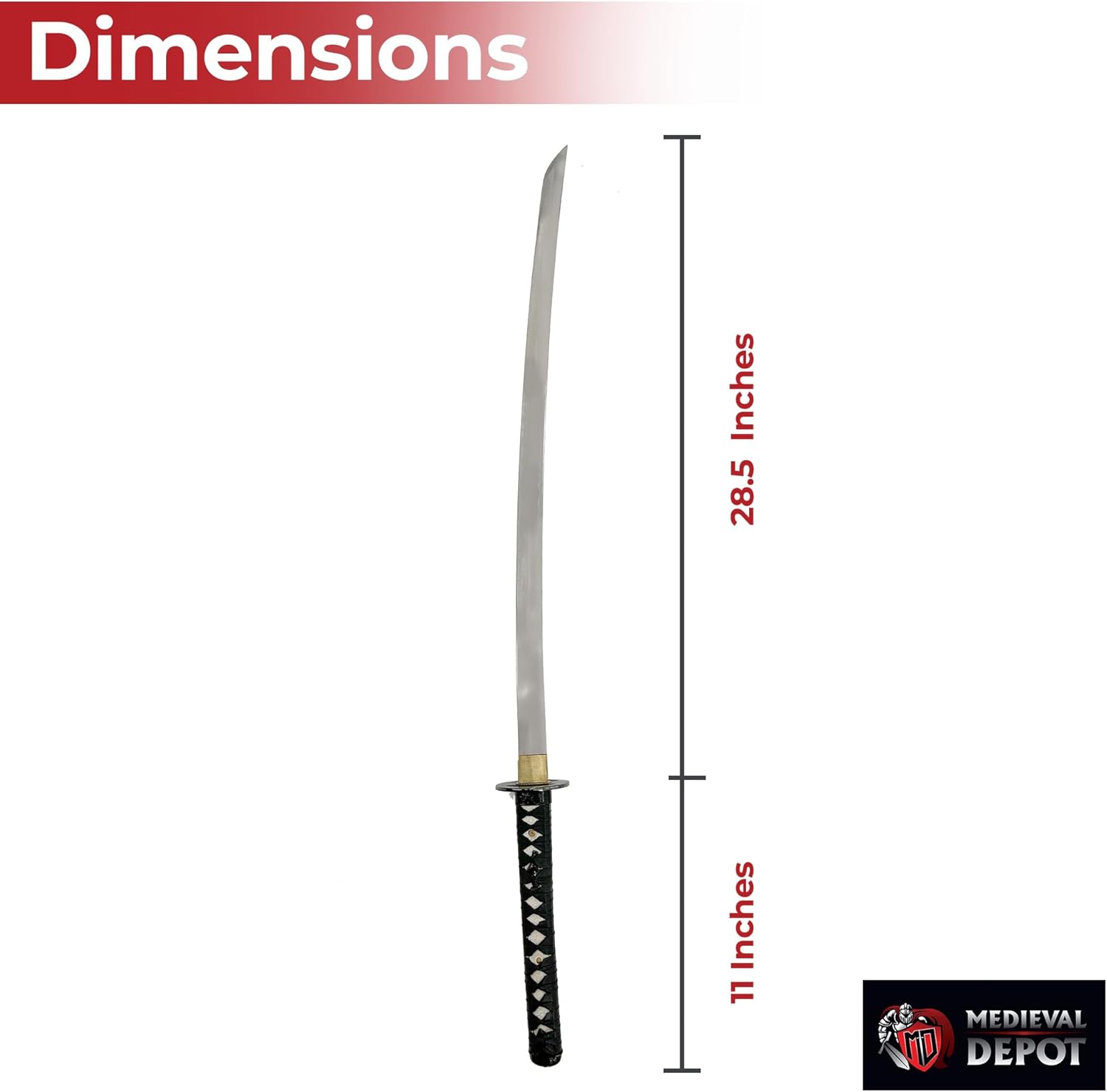 MedievalDepot Reverse Blade Rurouni Kenshin Katana - Overall 40" - 1060 High Carbon Steel - Razor Sharp Blade - Collectible & Display