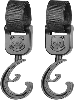 carrinho,Carrinho passeio giratório Mom Hook - Gancho organizador acessórios para carrinhos com mosquetões grandes para mamãe ao fazer compras Littryee