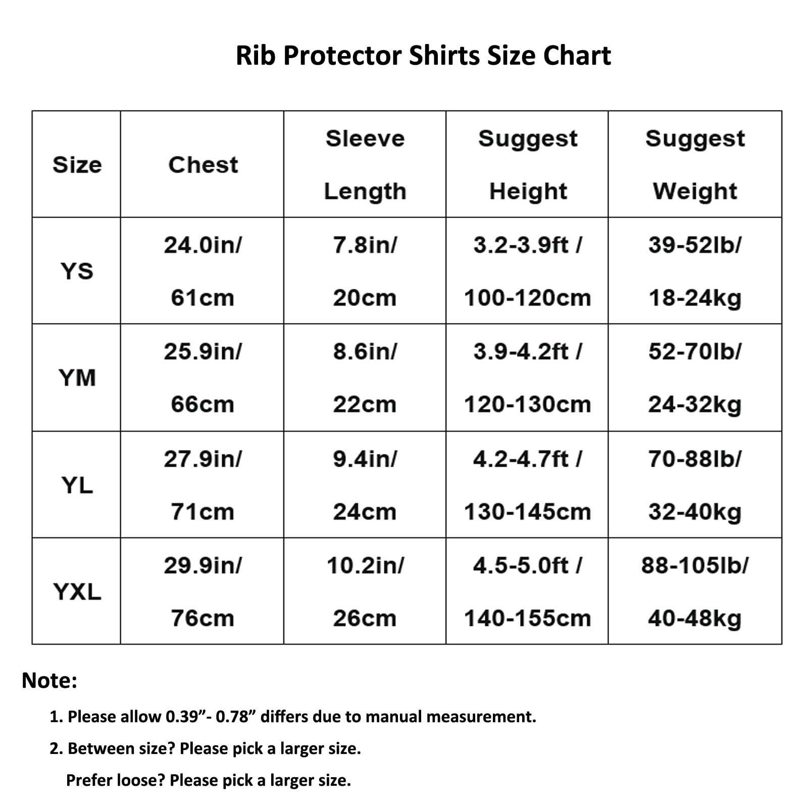 Topeter Football Padded Shirt for Youth, Kids Compression Rib Protector Shirts with Rib/Chest/Shoulder/Back Pads