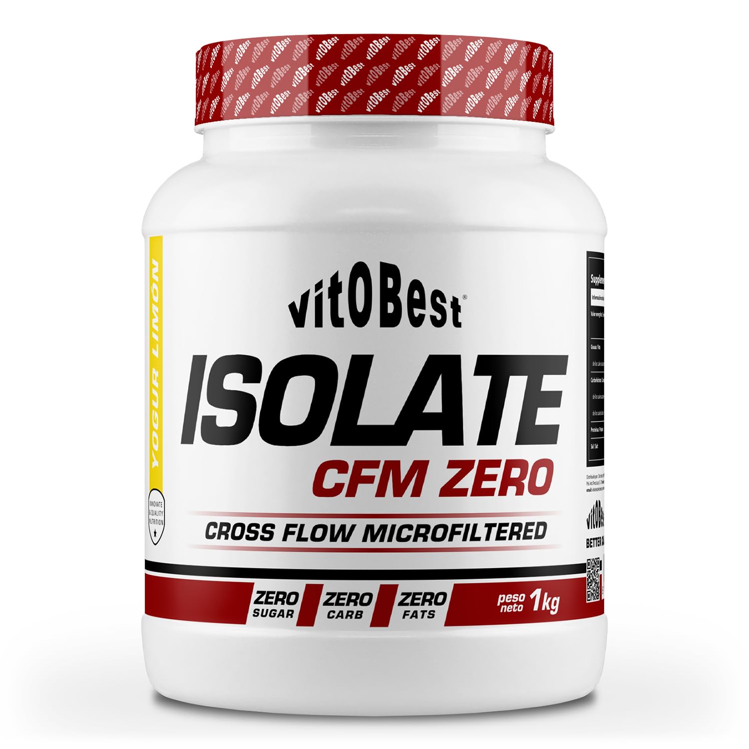 VITOBEST | Proteína Isolate CFM Zero | Ayuda a crear y conservar la masa muscular. Ideal para un aislado puro de proteína | Sabor Yogur Limón - 1 kg