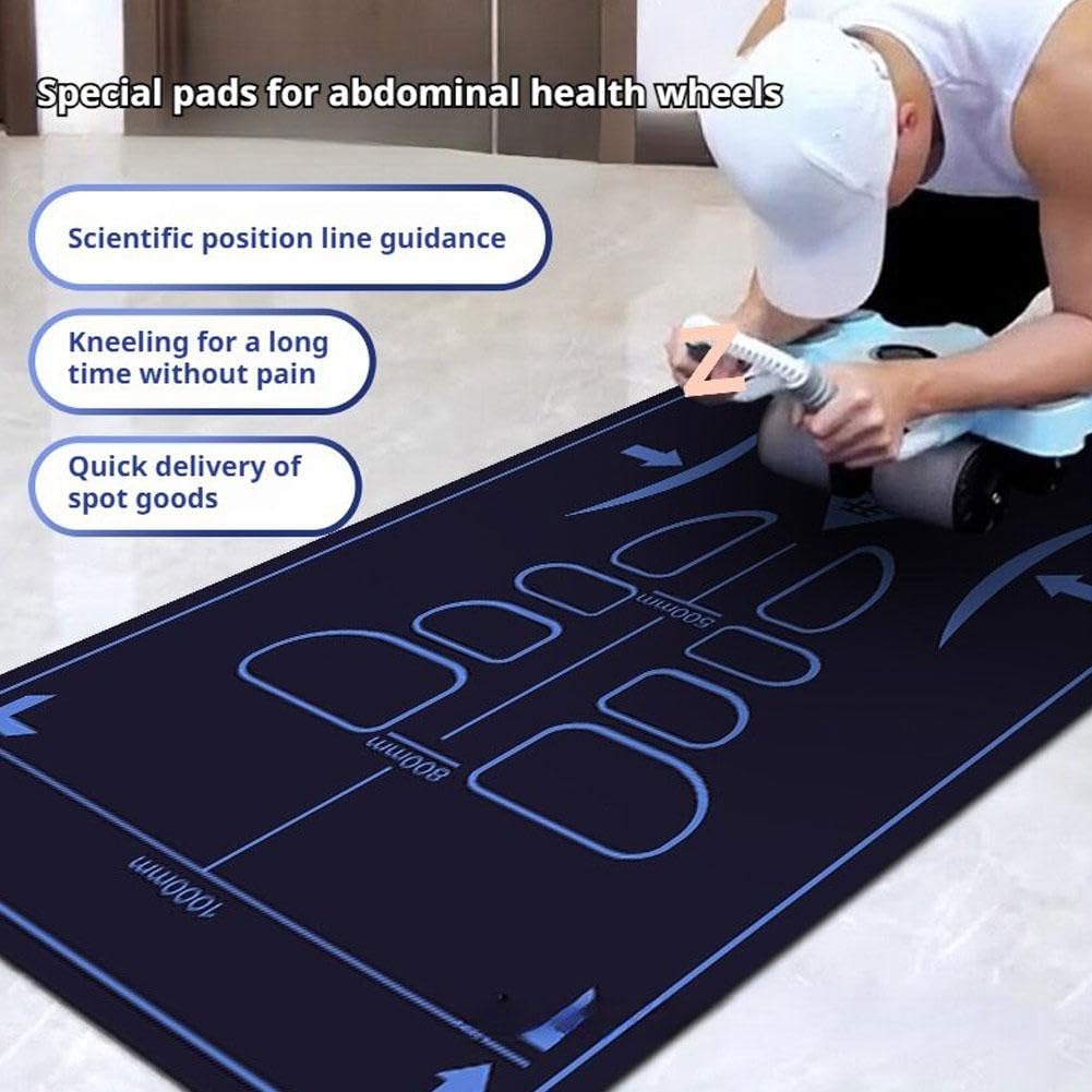 Tappetino Antiscivolo Per Addominali Con Ruota | 60x150 Cm | Morbido E Imbottito Per Pilates E Yoga | Perfetto Per Home Fitness