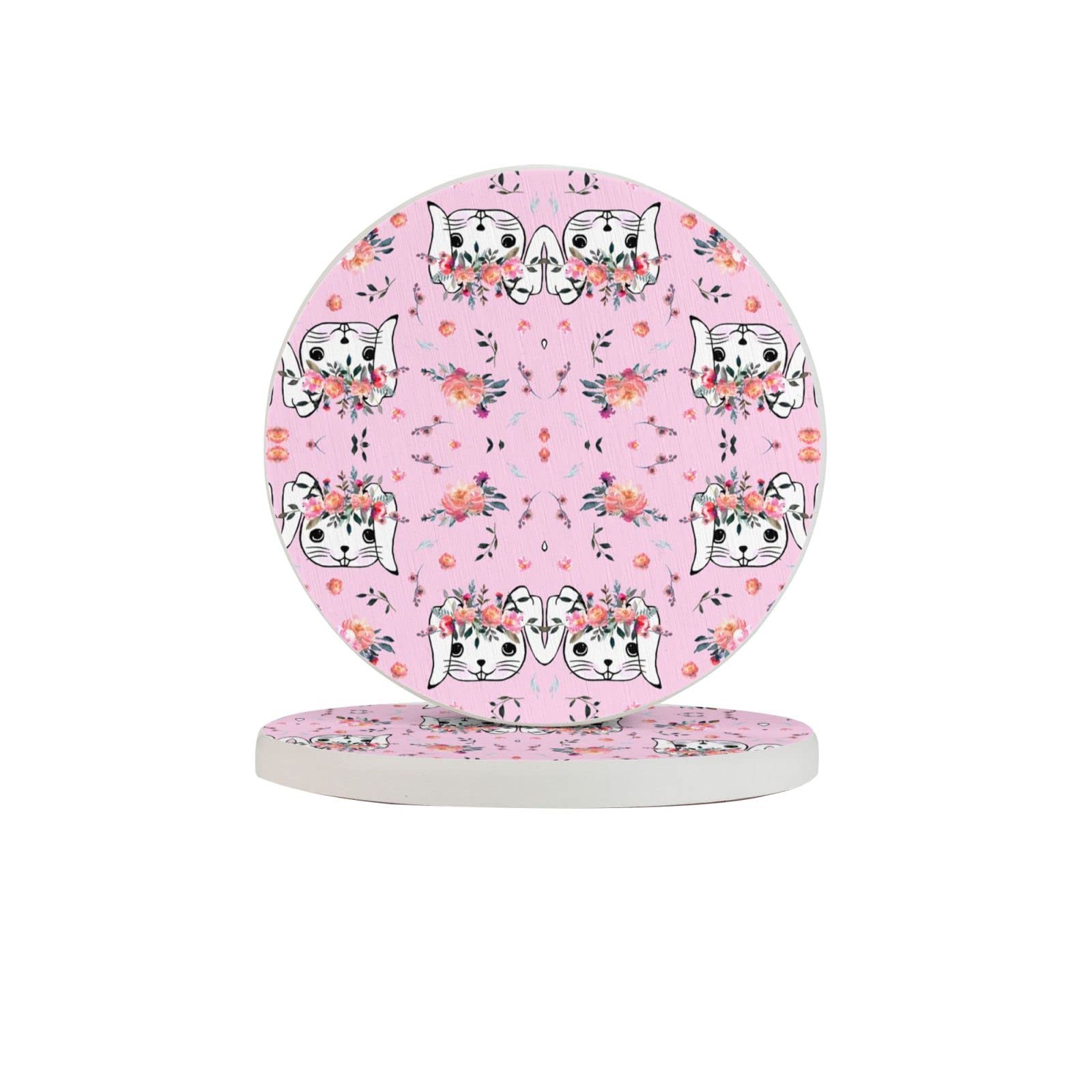 Easter Bunny Four Pieces Drink Coaster for Tabletop Protection Place Mats for Home Decor
