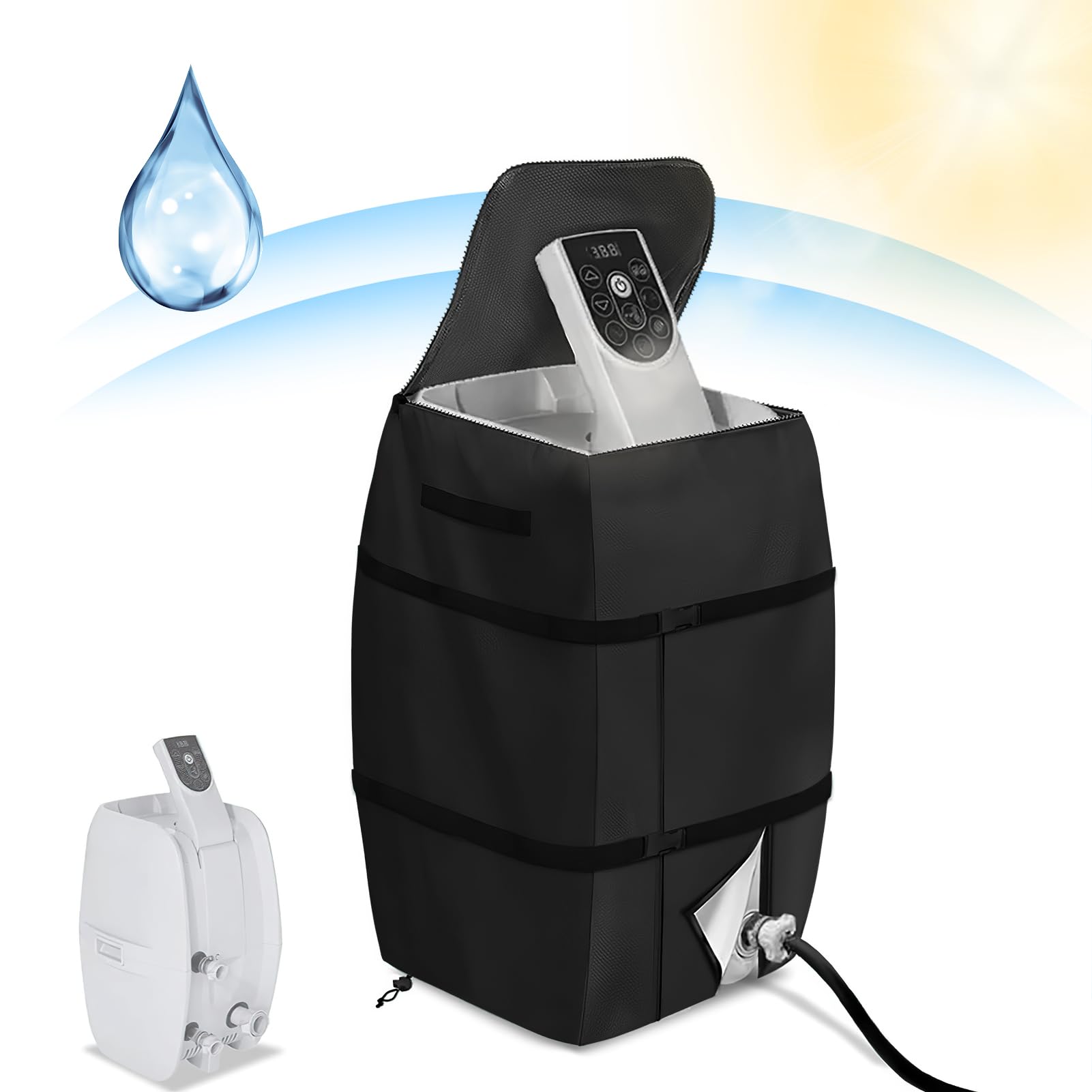 Hot Tub Cover - 16.9 * 14.9 * 21.2inch Waterproof Dustproof Spa Pump Cover for Outdoor Hot Tubs, Lazy Spa and Inflatable Bathtub