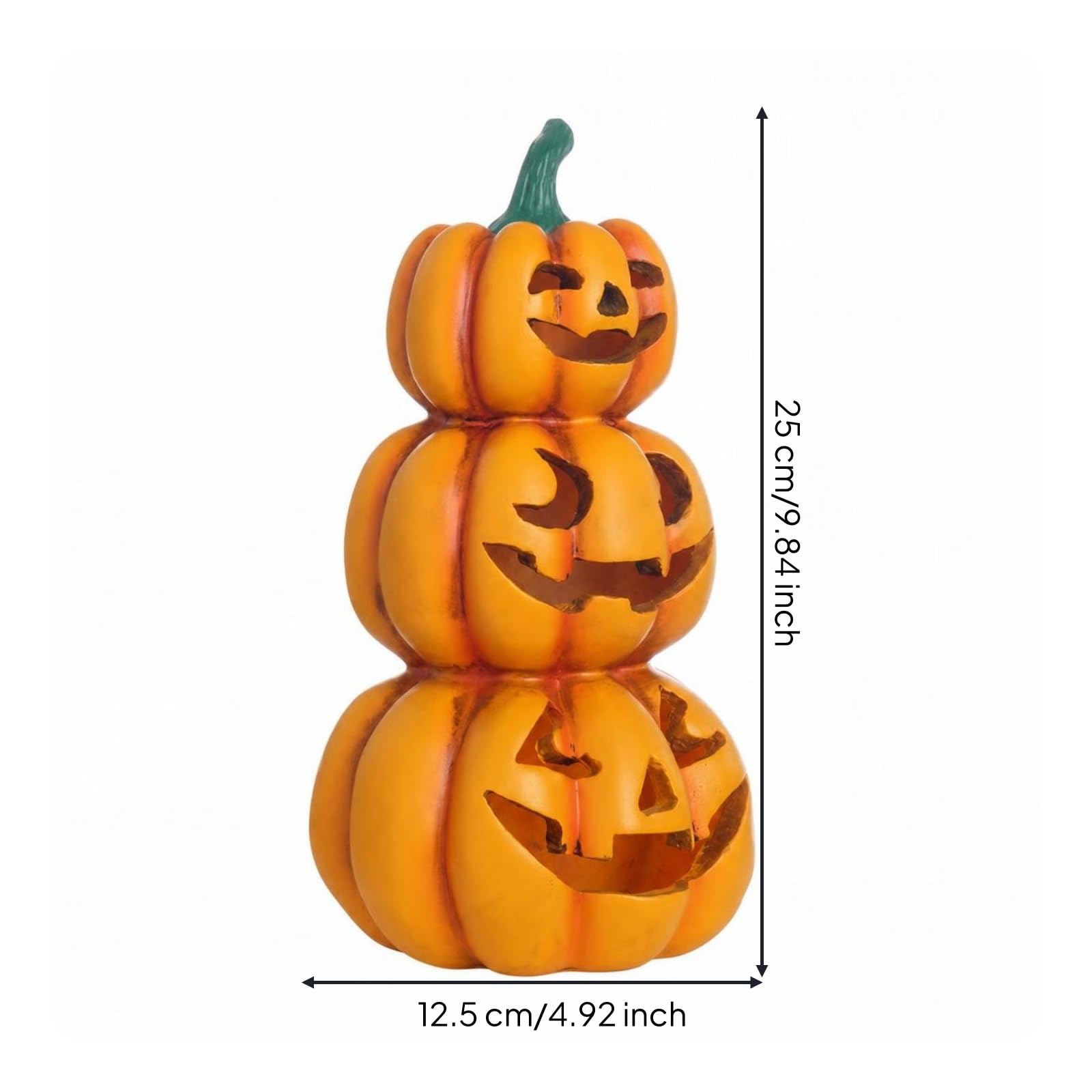 Zucca con Luce Led per Interni Ornamento | Da Tavolo, Lanterna di Halloween, Accogliente, Decorazione Autunnale, per Ingresso