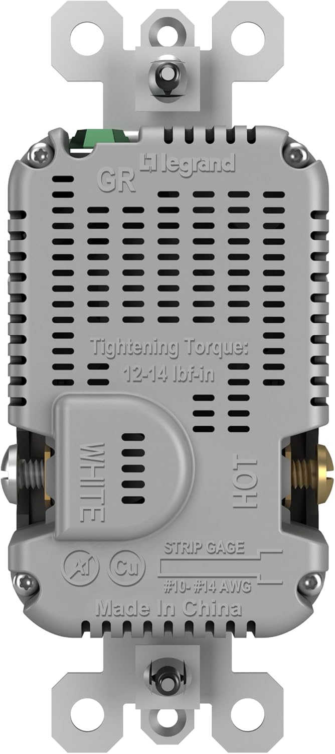 Legrand Pass & Seymour Radiant 15 Amp Weather-Resistant Wall Power Outlet with 2.0 Amp Ultra-Fast USB Charger, Black