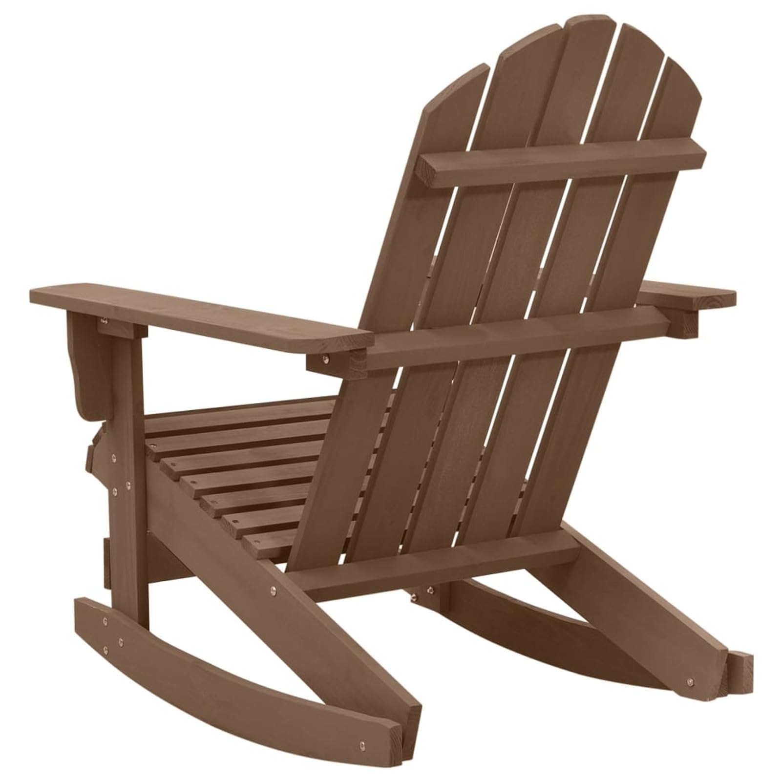Brokky 45705 Sedia a Dondolo da Giardino in Legno Marrone Sedia a Dondolo,da Esterni,Seggiola Stile Adirondack,Resistente alle Intemperie,Look Vintage