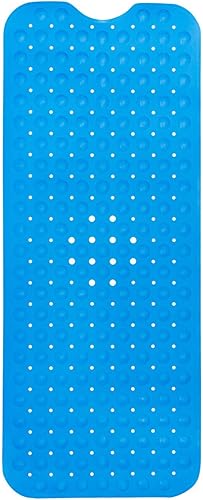 Miniatura 41 de ENKOSI Alfombra de baño – Alfombra antideslizante grande de 40 x 16 pulgadas con ventosas y agujeros de drenaje – Alfombra de baño extra larga para