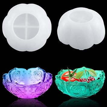 iSuperb Lotus Bowl Resin Molds Flower Tray Silicone Mold Rolling Tray Molds Irregular Epoxy Casting Mold for Fruit Plate Jewelry Dish Potted Plant Home Decoration