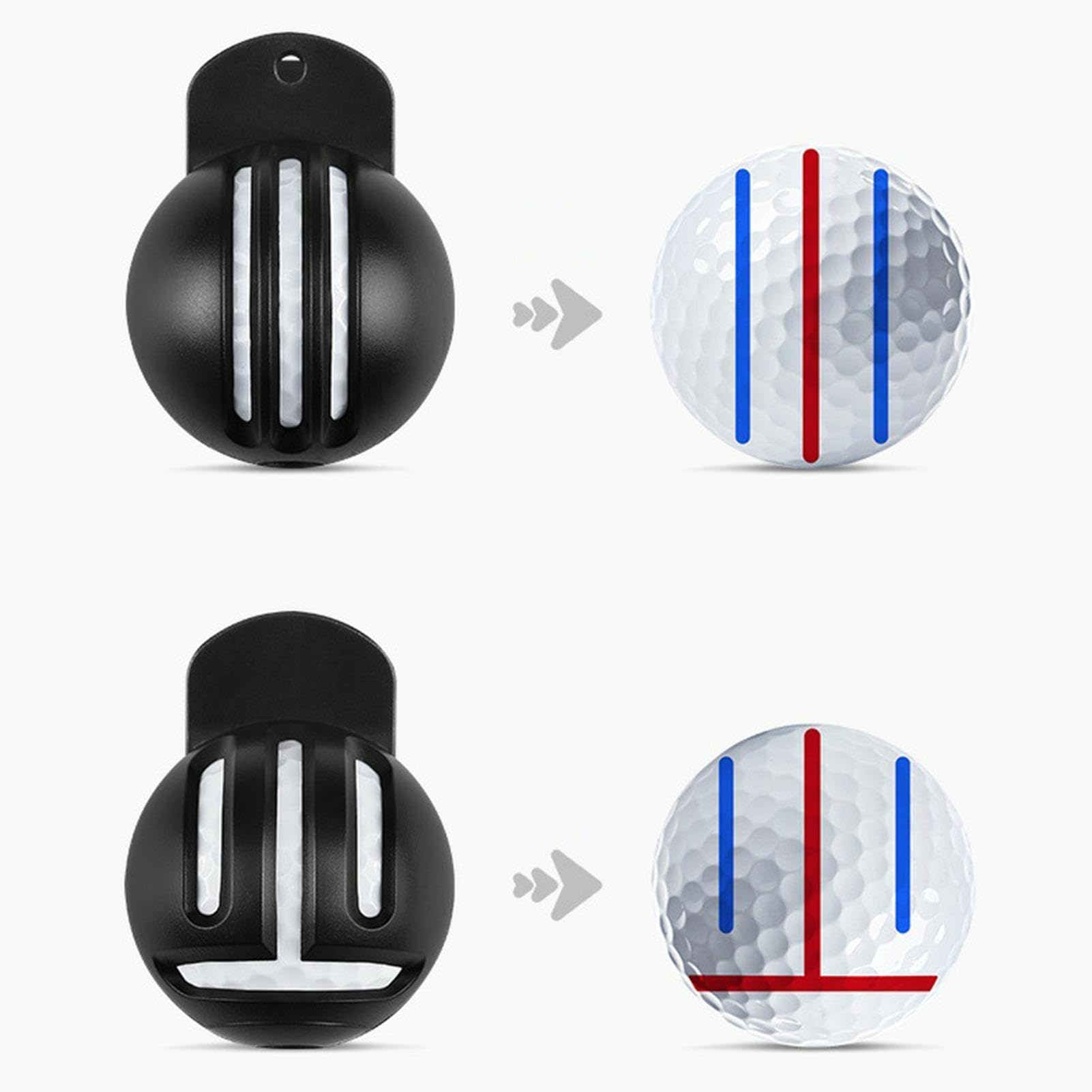 Golf Ball Marker Stencil, Golf Ball Alignment Tool Liner Ball Marking Clip With 2 Pieces Marker Pen, ABS Golf Marker Template - Image 6