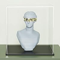 Vista 26 de vitrina acrílica, cajas de acrílico de cubo de 11 x 11 x 11 pulgadas para exhibición, vitrinas transparentes con base negra mate y tapa