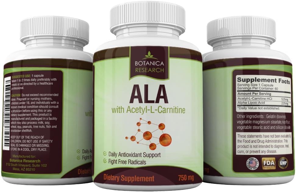 Alpha Lipoic Acid with Acetyl L Carnitine - Anti Aging Health & Wellness Formula with ALA & ALC Antioxidant Supplement To Support Healthy Blood Sugar, Nerve Health, Increase Energy: 60 Vitamin Complex Capsules - Image 3