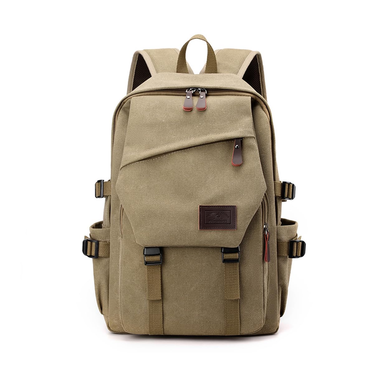 Sonarin Unisex Khaki Canvas Backpack Men,Large Capacity Fashion Casual Daypack 15.6 Inch Laptop Backpack School Backpacks Business Rucksack For Work Travel Daily Use(Khaki)