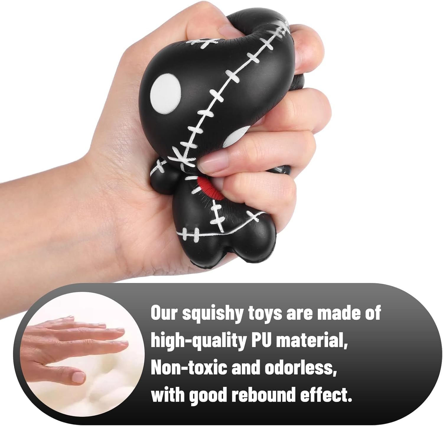 Anboor 4.7" Voodoo Dolls Squishies Cute Ghost Doll Stress Relief Kawaii Soft Slow Rising Squeeze Toys for Kids Adults Idea Stress Relief Kid's Toys