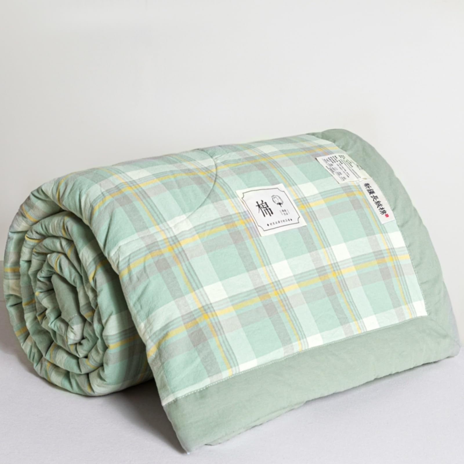 Odot Coverless Duvet 4.5 Tog for Single Double King Size, Summer Coverless Duvet 250 Count No Cover Needed Lightweight Breathable Soft Cosy Cold Quilt Blanket (Check 4,200x230cm)