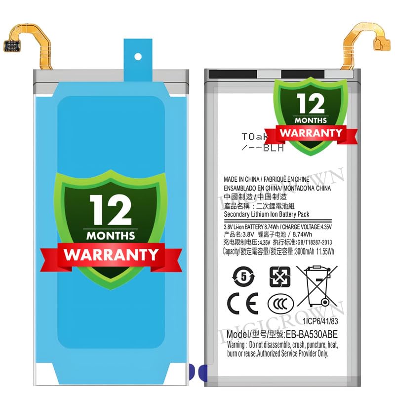 Image of Original EB-BA530ABE Battery Compatible for Samsung Galaxy A8 (2018) (SM-A530F) - (3000mAh) - 1 Year Warranty DF7