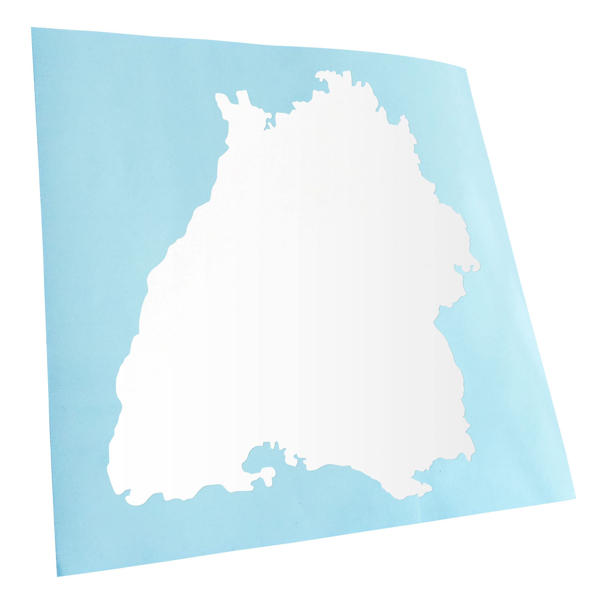 Kiwistar - Car Sticker - White - 30 x 27 cm Baden - Württemberg Silhouette - Rear Window Car Sticker Weatherproof for Car Truck Moped Truck - Sticker Exterior Self-Adhesive Tuning Accessories for
