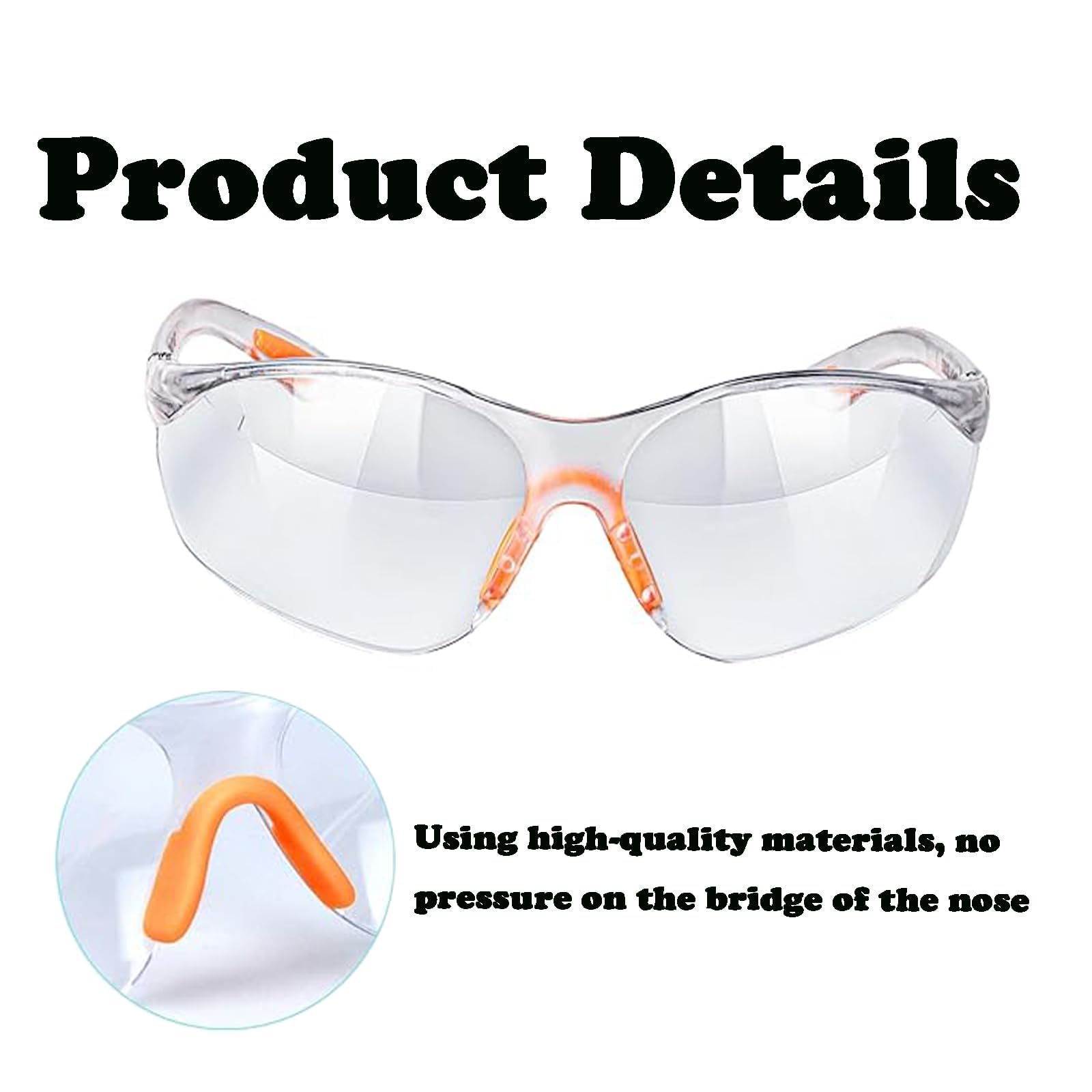 JNGTKL Safety Glasses, 8 Pack Eye Protection Glasses (1555cm), Safety Goggles For Adults, Anti-Fog Protective Glasses For Work, Suitable For Outdoor Work To Protect The Eyes (White) - Image 3