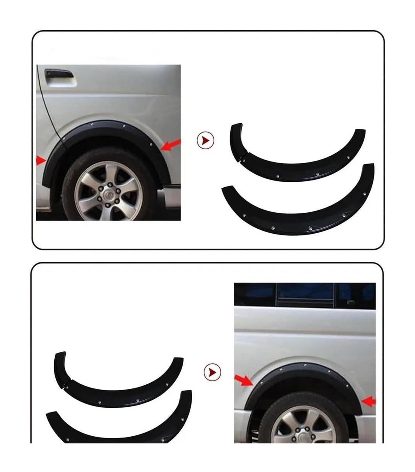 Für Toyota Für Hiace Für Pendler Van 2005 2006 2007 2008 2009 2010-2018 Kotflügelverbreiterungen Radlauf Kits Auto Radlauf Schutz