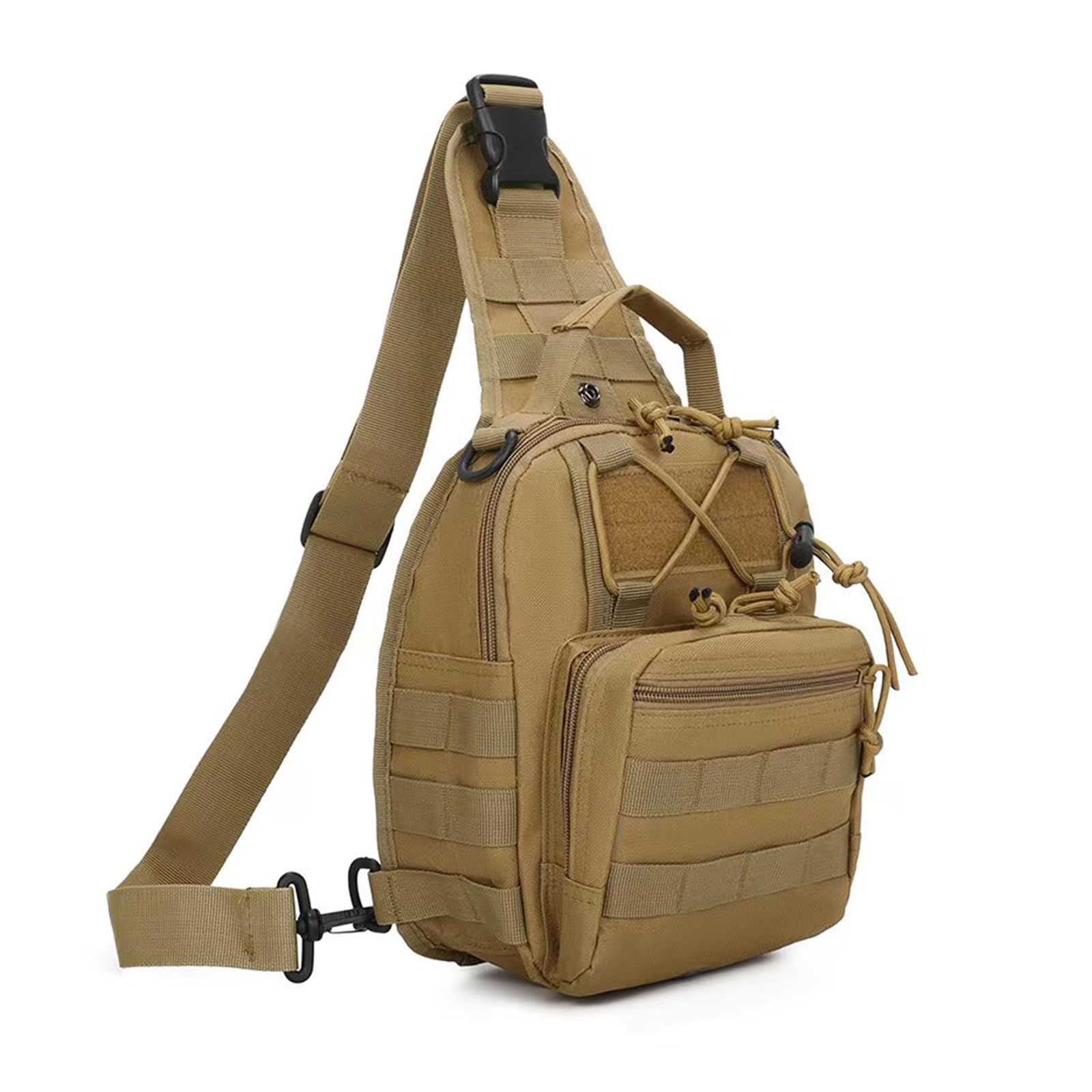 ABCAMO Tactical Sling Bag for Men, Small Crossbody Bag Chest Holster, EDC Shoulder Bag, Khaki
