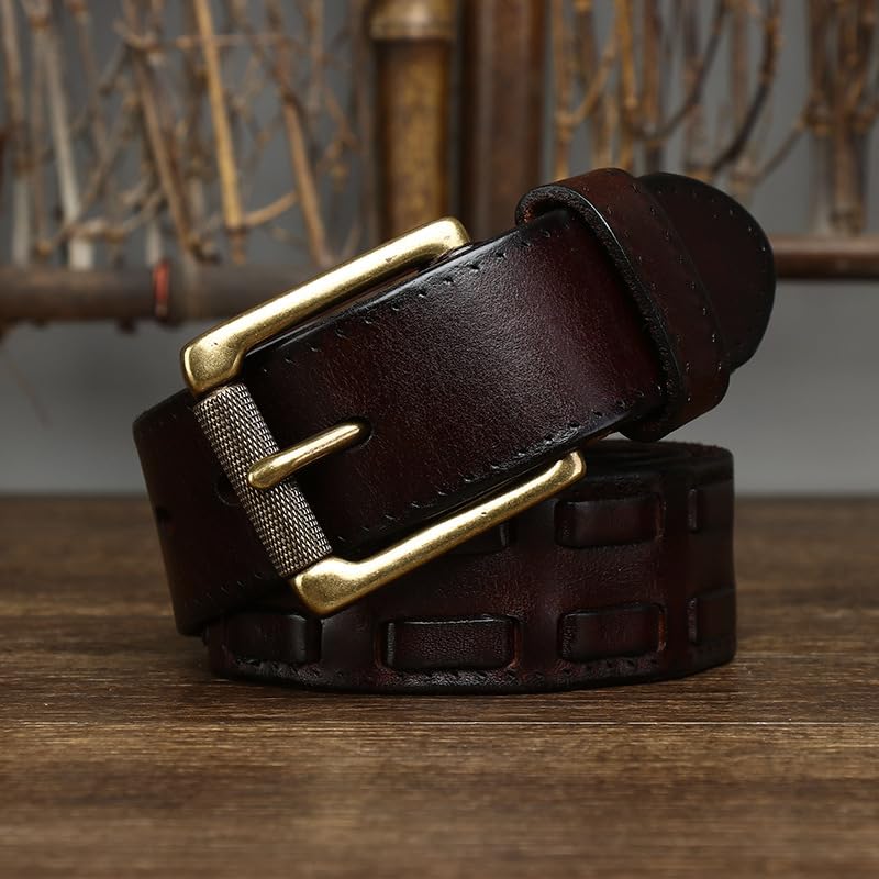 3.8cm Width Belt Pin Buckle Belt Cowhide Belts for Men Adjustable Men's Belt Suitable for All Occasions4