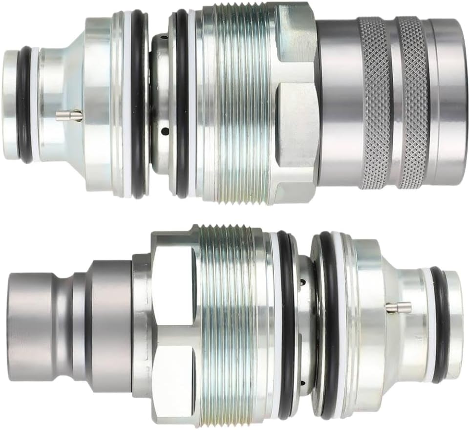 2X Male And Female Flat Face Coupler Kit 6679837 6680018 Compatible With T250 T300 T320 Hydraulic Quick Connect