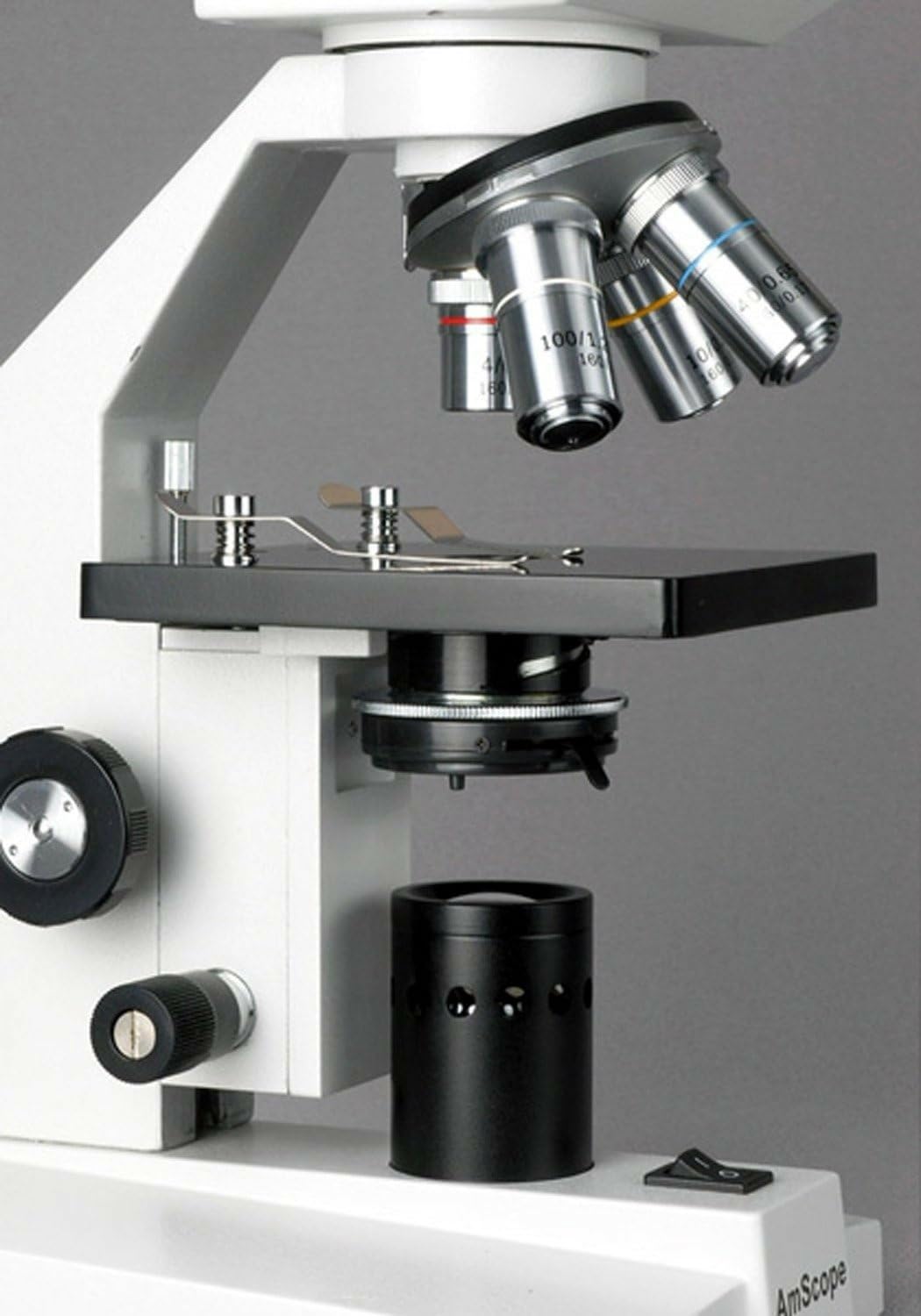 AmScope b100 C-sp14-cls-50p100s prismáticos biológica microscopio 40 x -2500 X con amplia Kit de preparación de diapositiva