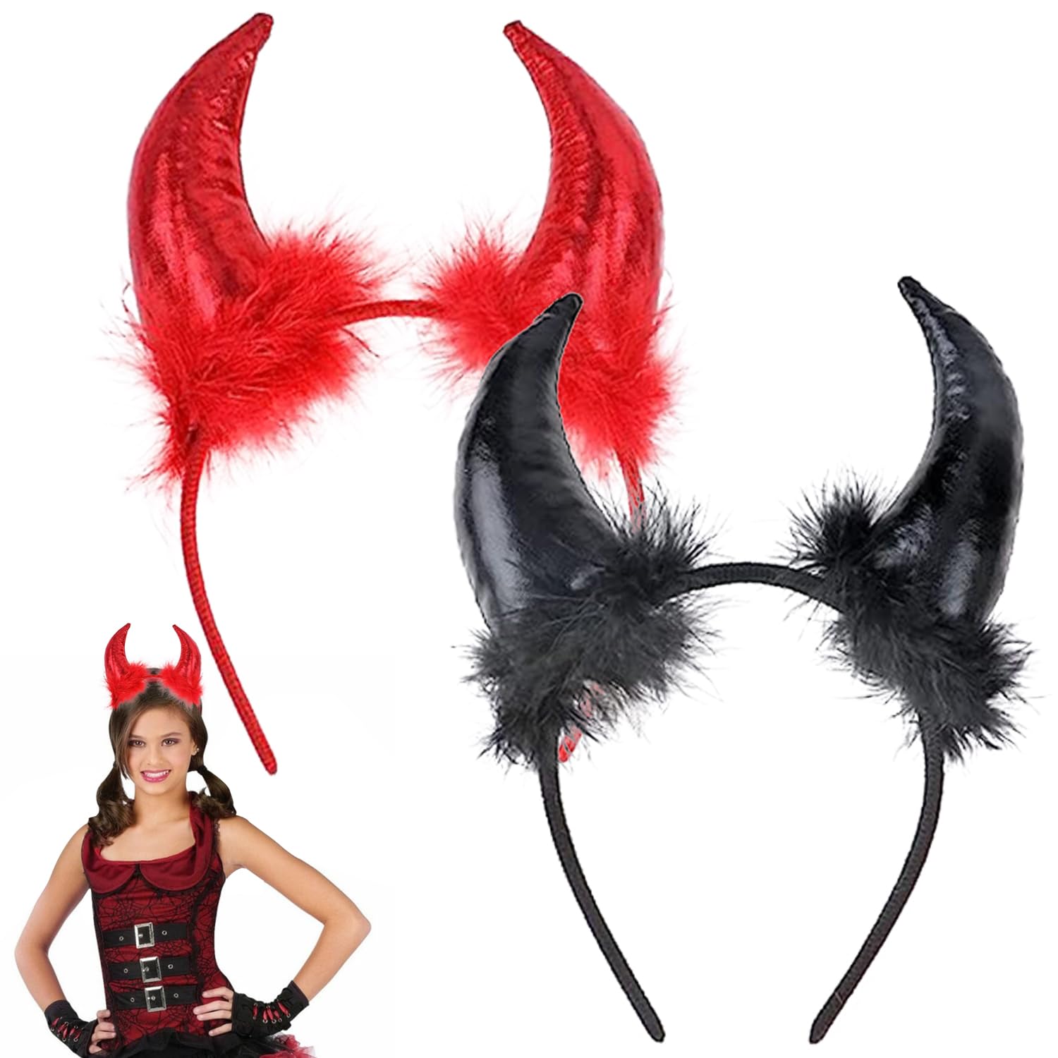 Cerchietto Corna Boland 72279 - Fascia Per Capelli Da Diavolo Con Corna Per  Adulti, Accessorio Per Costumi Di Halloween E Carnevale, Accessorio Per  Costumi In Maschera Cerchietto Da Diavolo, image size:1500x1500