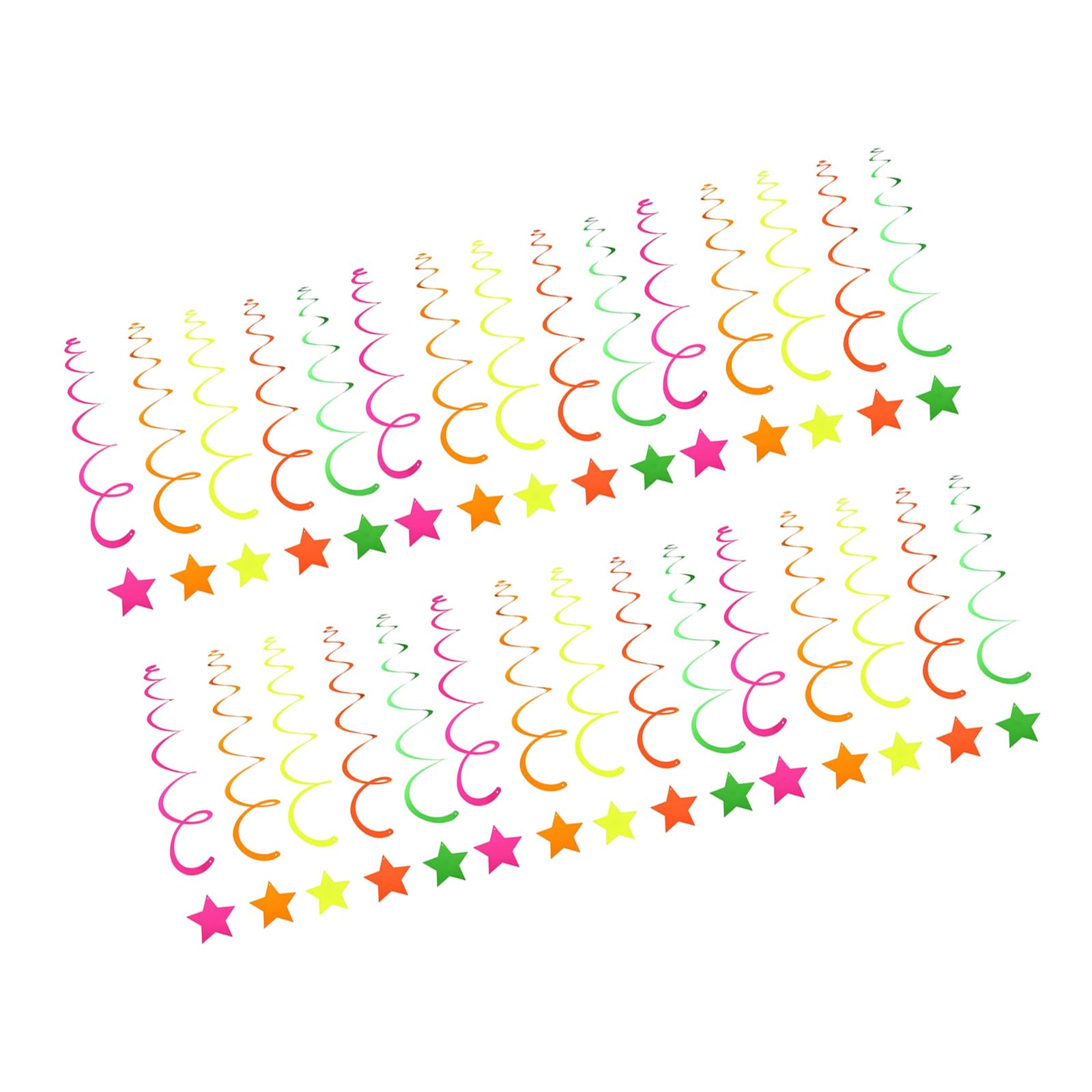 Mllepjdh Fluorescent Star Swirls Hanging Ornament Ceiling Hanging Decorations for Kid Birthday School Party Classroom Decoration Glowing Decoration