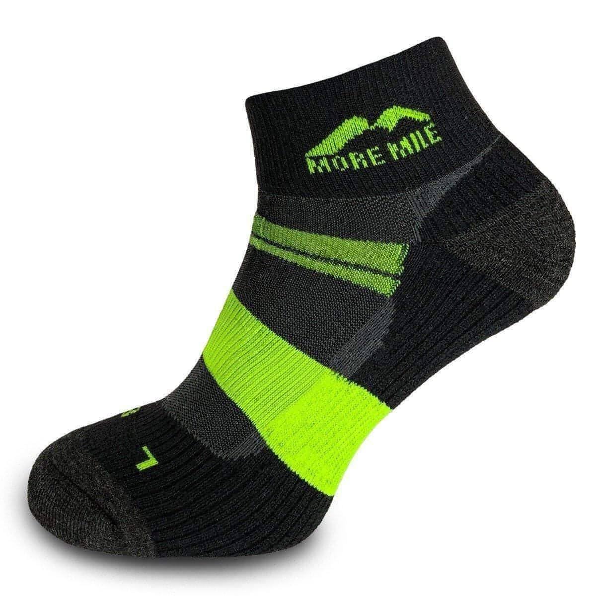 More Mile Men's Black Endurance Running Socks - 8.5-10.5