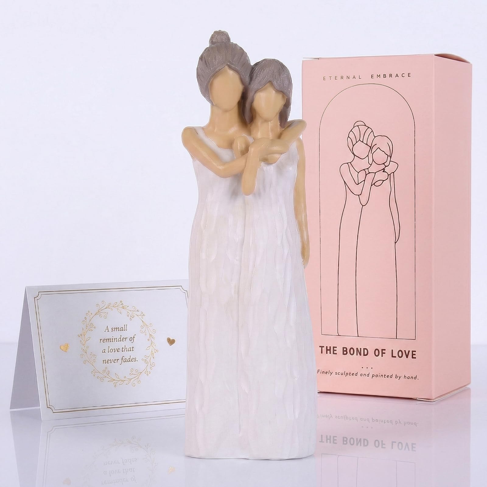 LCCCK Mother Daughter Figurines Give Mom Gifts, Mother Daughter Hugging Figurines Bride Gifts, Meaningful Sentimental Gift for Mom, Mother's Day Grandma Birthday Gift Sculpted