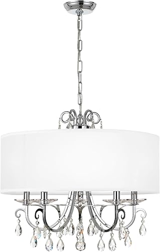 Othello - Candelabro de araña cromado pulido de 5 luces, lámpara de techo, lámparas para pasillo, sala de estar, vestíbulo, casa de campo, lámpara